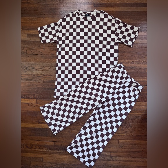 Lala Lex Ribbed Checkerboard Playsuit - Cookie Dough - Picture 5 of 13